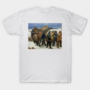 The Lifeboat is Taken through the Dunes - Michael Peter Ancher T-Shirt